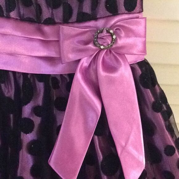 Girls 4T Purple Black Polka dot lined petticoat - Picture 2 of 11